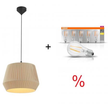 BUNDLE Nordlux Dicte 40 Pendelleuchte in Beige inkl. 5  E27 LED mit Preisvorteil